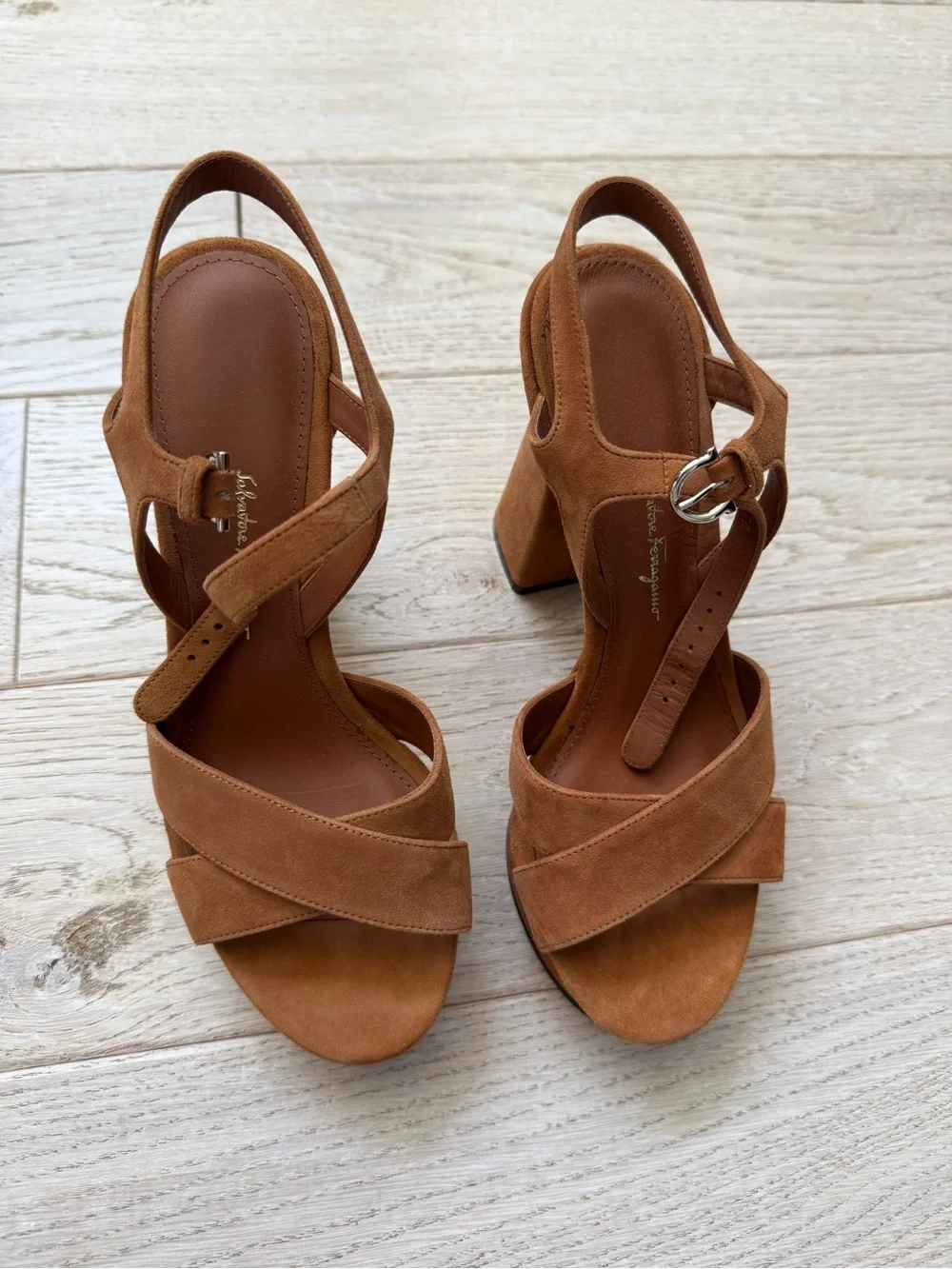Salvatore Ferragamo lambskin sandals brand new